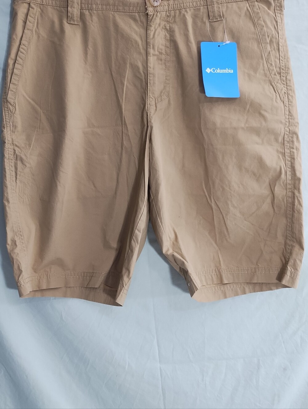 Columbia Mens 32 10 Washed Out Shorts Dark Khaki Beige Hiking Outdoor Chino New
